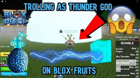 Trolling As Thunder God Blox Fruits Youtube