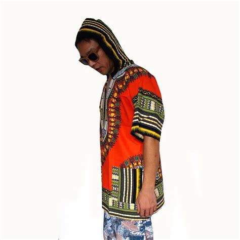 2020 New Design Dashiki Hoodies Loose African Print Dashiki Fabric Hood 100 Cotton Fashion Robe
