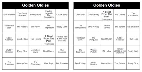 Disney instagram story template game quiz bingo shethespy she the. Golden Oldies - Download And Print Music Bingo Cards
