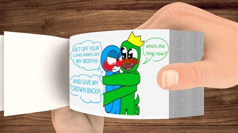 Kiss Meme Rainbow Friends Blue X Green Roblox Flipbook Animation