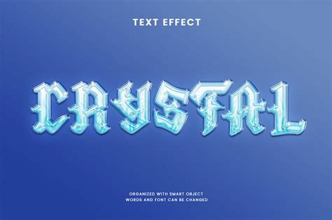 Premium Psd Realistic Shining Crystal Text Effect Template