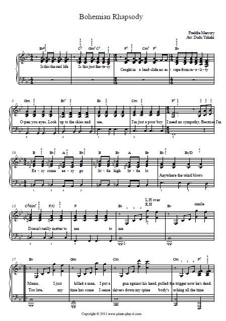 This is an expert song and aimed at advanced users. Queen Bohemian Rhapsody Piano Tutorial