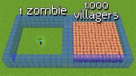 1000 Villagers Vs 1 Zombie Youtube
