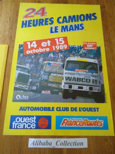 POSTER ORIGINAL 24 Heures Du Mans 1989 Affiche Aco Le 24H Camion