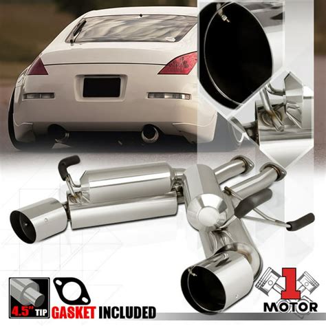 Dual Muffler 45 Tip Axle Back Exhaust System For 03 09 350zg35 Z33