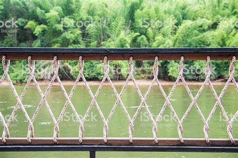 Rope Banister With River Background Royalty Free Stock Photo Rope Fence