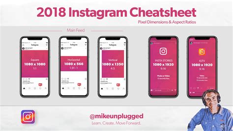 Even when i do photo edits in photoshop, i might add lux or saturation in instagram. 253: Instagram Sizing Cheatsheet. Pixel Dimensions ...