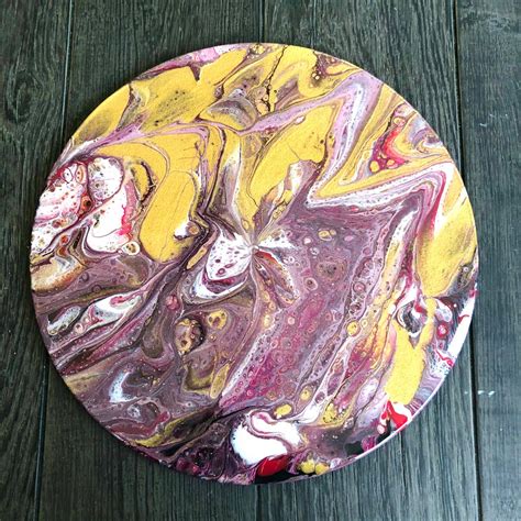 Gold Talisman Custom Acrylic Paint Pour Psychedelic Record Etsy