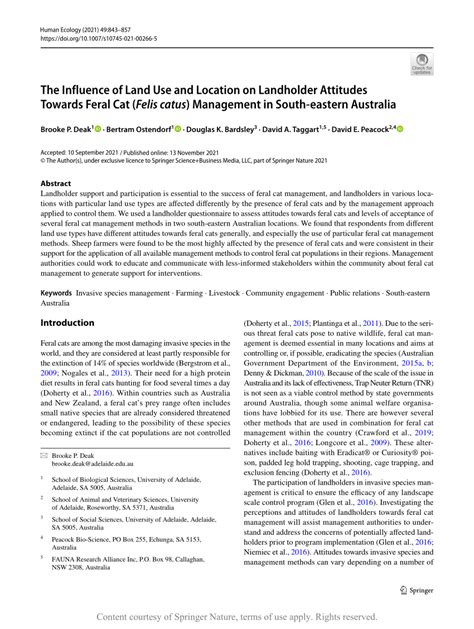 The Influence Of Land Use And Location On Landholder Attitudes Towards