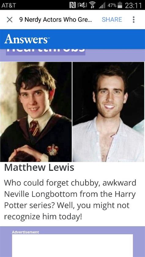 How To Travel Through Puberty Well Matthew Lewis Neville Longbottom