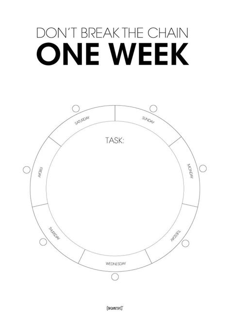 One Week Dont Break The Chain Wheel Habit Making Poster