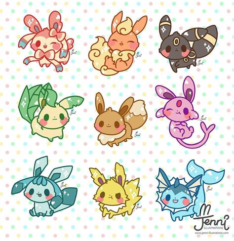 Eeveelutions Cute Pokemon Wallpaper Cute Kawaii Drawings Cute