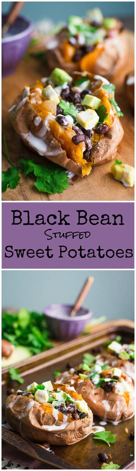 Black Bean Stuffed Sweet Potatoes Food With Feeling