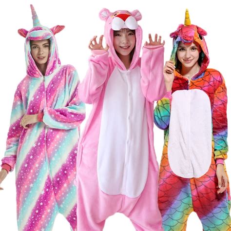 25 New Animal Pegasus Unicorn Dragon Pajamas Flannel Hooded Sleepwear