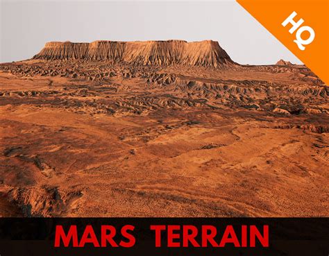 3D model Mars Planet Landscape Desert Terrain Valley 2