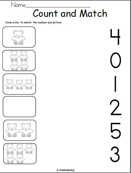 bear math worksheets kindergarten