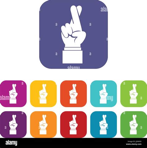 Fingers Crossed Icons Set Stock Vector Image And Art Alamy