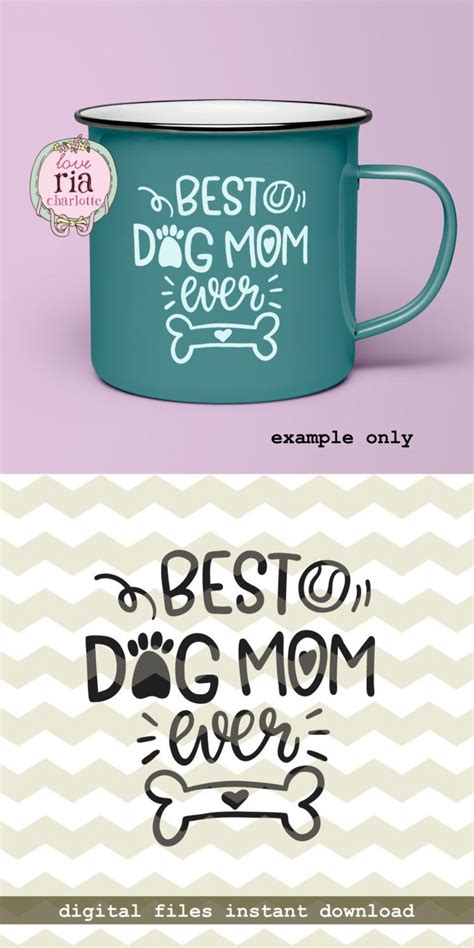 Best dog mom ever, fur dog lover gift idea, paw bone ...