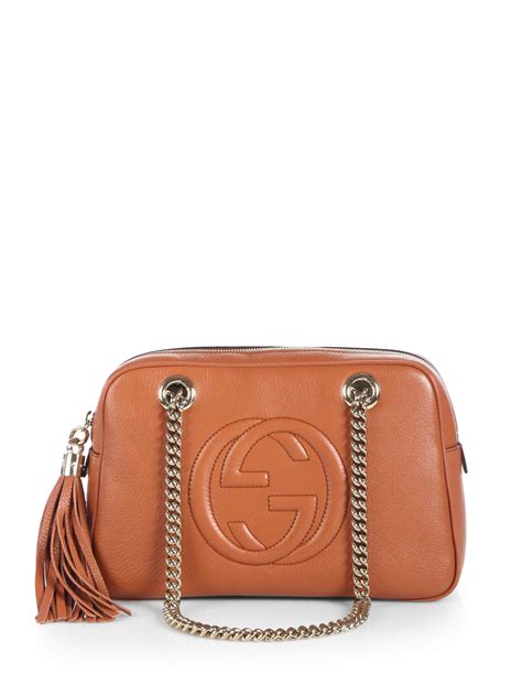 Lyst Gucci Soho Leather Shoulder Bag In Brown