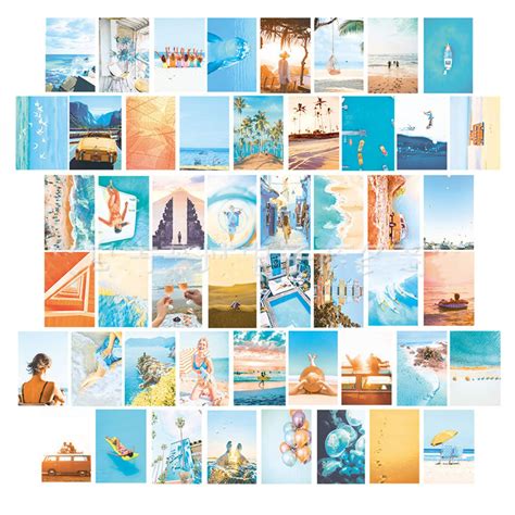 buy apohalo peach teal wall collage kit for aesthetic pictures 50 set 4x6 inch vsco girls