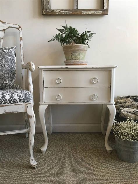 French Country Accent Table ~ Small Two Drawer Nightstand ~ Bedside