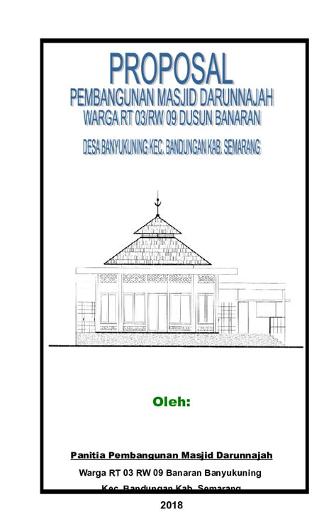 Contoh Cover Proposal Pembangunan Masjid Doc Link Guru