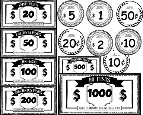 Espectaculares billetes y monedas didácticos para utilizar en clase
