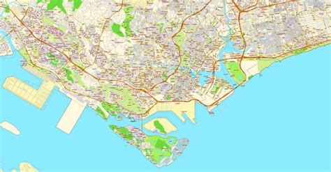 PDF Map Singapore, exact City Plan street map, full editable