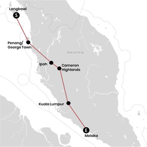 Malaysia Route fürs Backpacking Stationen vorgestellt mit Karte