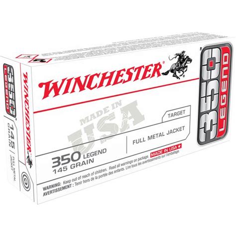 Winchester 350 Legend 145 Gr Fmj Usa 20 Cartridges Usa3501 Blains