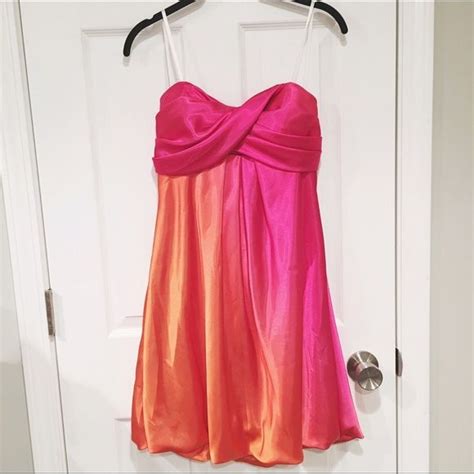 Nwt Pink And Orange Ombré Strapless Dress Dresses Strapless Dress Pink And Orange