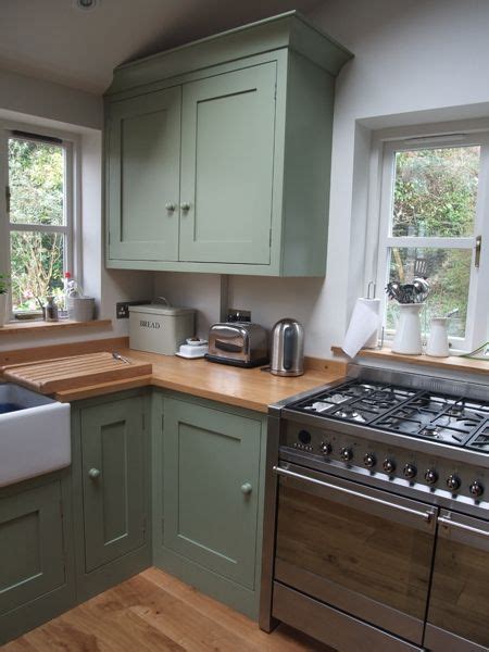 I think cornforth white is a very stark, cold white and you would need a richer colour than slipper satin to offset. lichen cabinet farrow and ball - Google Search | Kitchen ...