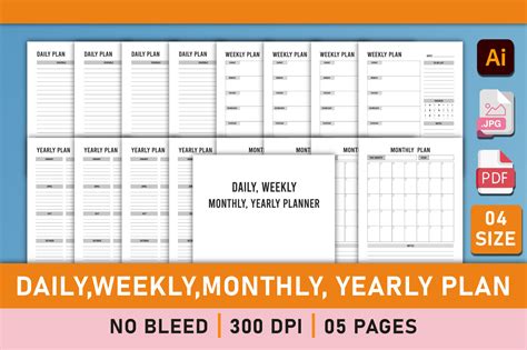Daily Weekly Monthly Yearly Planner Graphic By Mustafiz · Creative