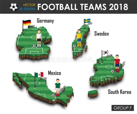 Soccer Cup 2018 Country Flags Of Football Teams On World Map