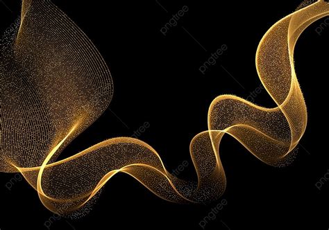 Gold Wave Abstract Vector Art Png Abstract Gold Smoke Waves On Glow