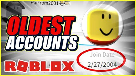 8 Oldest Accounts On Roblox Youtube