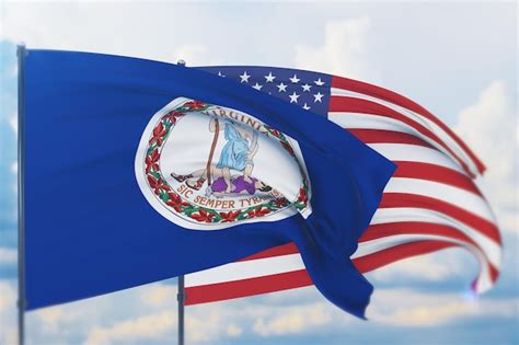 Estado De Virginia Bandera D Ilustraci N Banderas De Los Estados Y Territorios De Estados Unidos