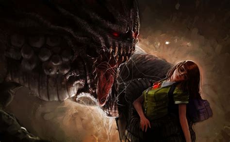 Download Scary Monster Holding Girl Pictures 2075 X 1281