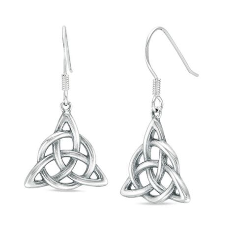Oxidized Celtic Knot Drop Earrings In Sterling Silver Zales