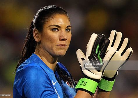 Goalkeeper Hope Solo Of The United States Wears Wrist Bands With The News Photo Getty Images