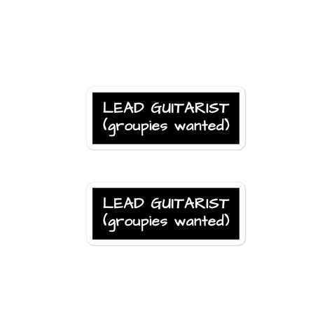 Lead Guitarist Groupies Wanted Stickers
