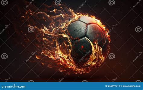 Flaming Soccer Ball 3d Stock Illustration Illustration Of Match