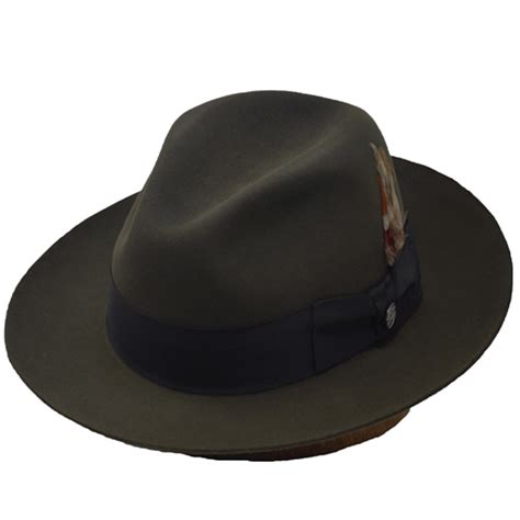 Stetson Temple Black Fur Felt Fedora Dress Hat Mens Hats