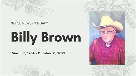 Obituary Billy Brown — Neuse News