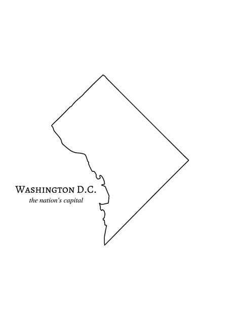 Washington Dc Print Instant Download State Outline State Wall Art