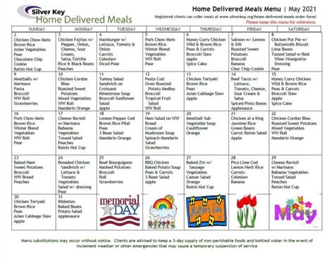 Home Delivered Meals Including Meal On Wheels Silver Key Senior Services