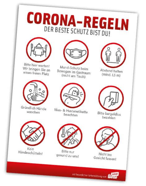 Die infektionszahlen veranlassen die stadt mainz zu neuen maßnahmen: Plakat Corona-Regeln für die Gastronomie - die neue welle