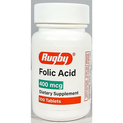 Folic Acid 400 Mcg 100 Tablets By Rugby 1 Or 3 Pack Hargraves