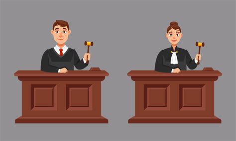 Male And Female Judges In Cartoon Style 1735979 Vector Art At Vecteezy