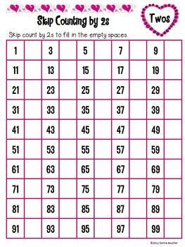 Valentine's 100 Charts for Counting by 2s, 5s, and 10s. FREEBIE